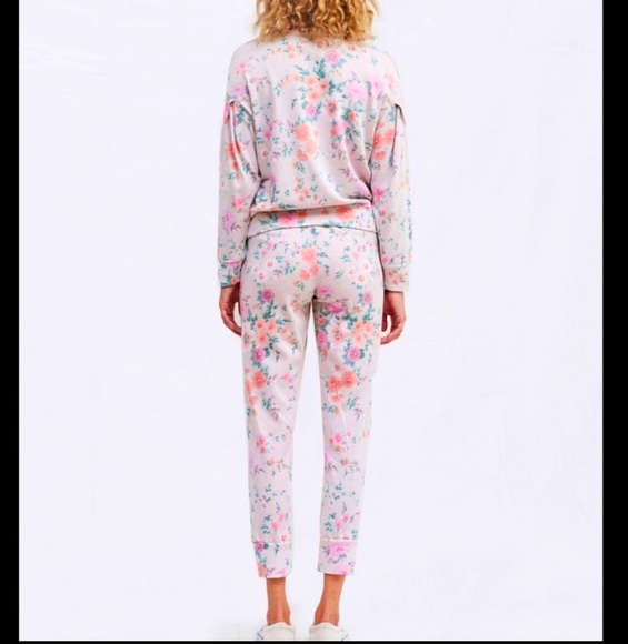 SUNDRY by Anthropologie floral pleated sweatshirt + floral pocket Jogger size 2 - Picture 5 of 16